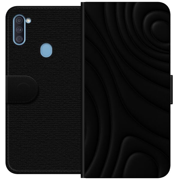 Samsung Galaxy A11 Tegnebogsetui Sorte Bølger