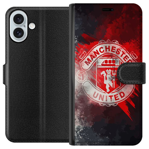 Apple iPhone 16 Plus Lompakkokotelo Manchester United FC