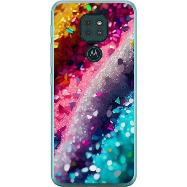 Motorola Moto G9 Play Gennemsigtig cover Glitter