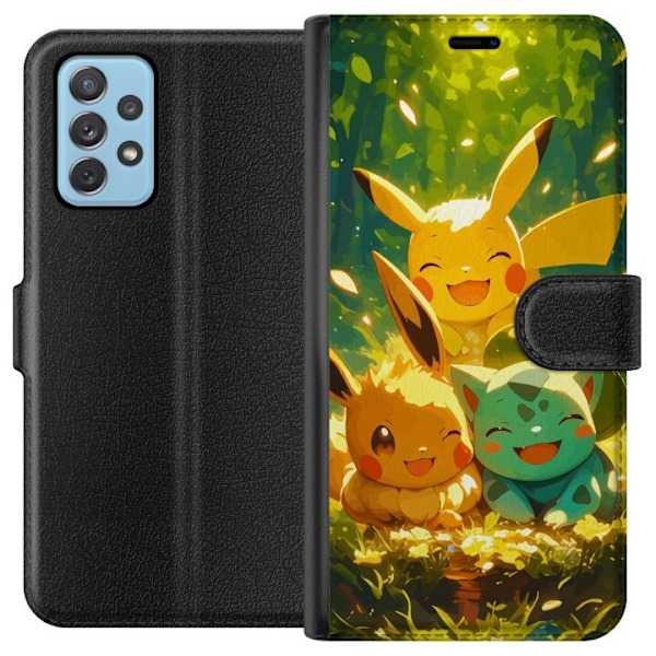 Samsung Galaxy A52 5G Lommeboketui Pixelmonster spillstil - fargerik design for retro-elskende spillere