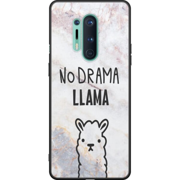 OnePlus 8 Pro Svart deksel Llama Marble