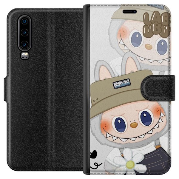 Huawei P30 Lompakkokotelo Labubu Minimal Mood - Yksinkertainen