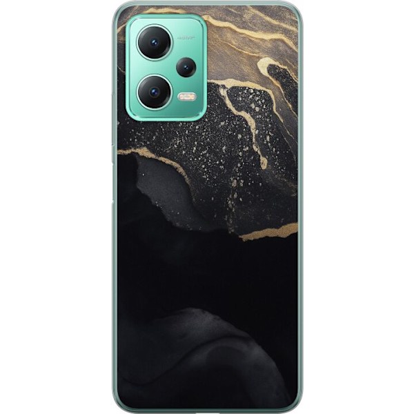 Xiaomi Redmi Note 12 Gjennomsiktig deksel Svart gull abstrakt
