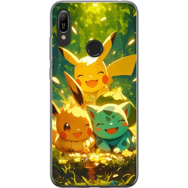 Huawei Y6 (2019) Genomskinligt Skal Pixelmonster spelstil – färgstark design för retroälskande gamers