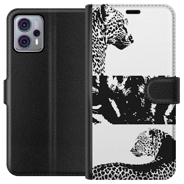 Motorola Moto G23 Tegnebogsetui Leopard Faces
