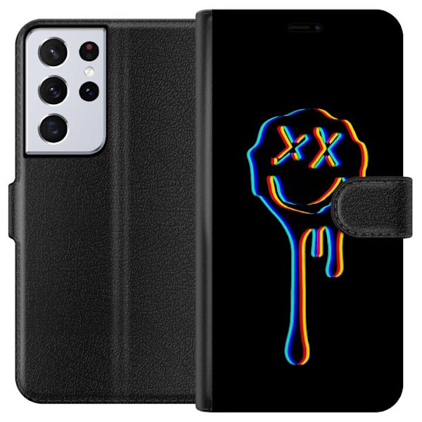 Samsung Galaxy S21 Ultra 5G Lompakkokotelo Melting Smiley