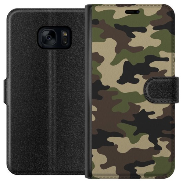 Samsung Galaxy S7 Lompakkokotelo Metsä camo