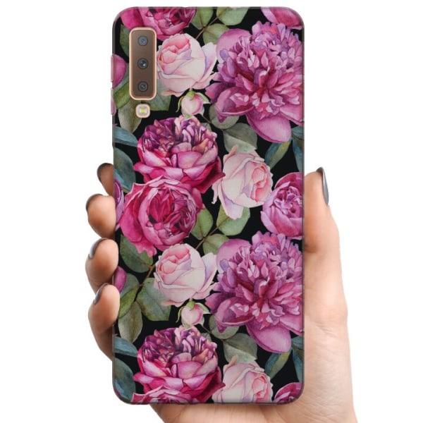 Samsung Galaxy A7 (2018) TPU Mobilcover Blomster