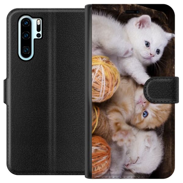 Kompatibelt Lommeboketui til Huawei P30 Pro Katter