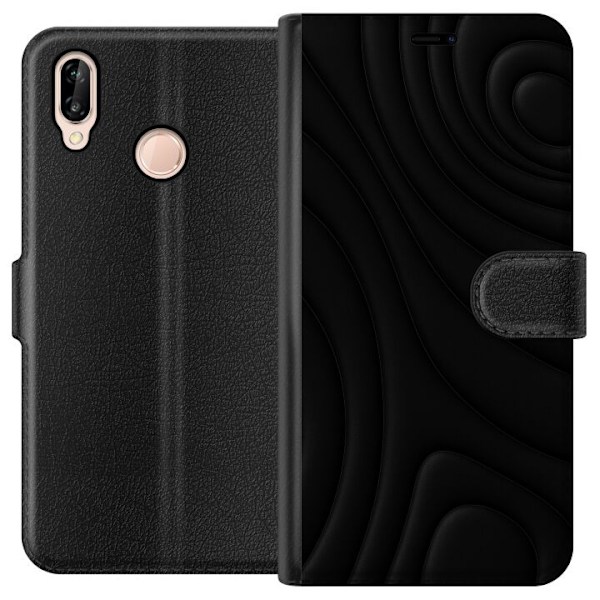 Huawei P20 lite Plånboksfodral Black Waves