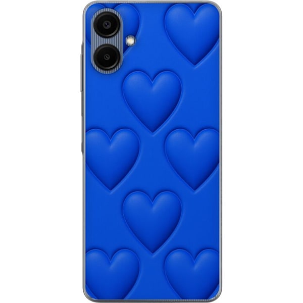 Samsung Galaxy A06 Läpinäkyvä kuori Siniset Sydämet