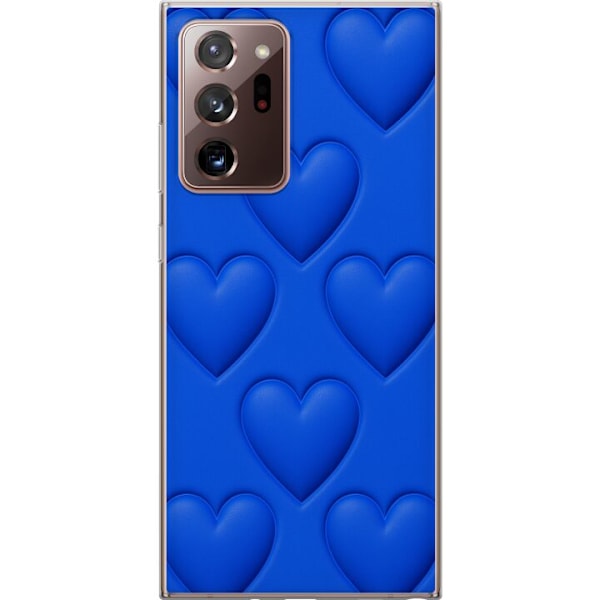 Samsung Galaxy Note20 Ultra Läpinäkyvä kuori Siniset Sydäm