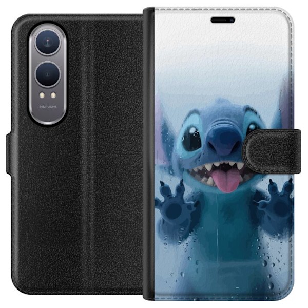 OnePlus Nord CE4 Lite Tegnebogsetui Stitch ved et vindue i sø