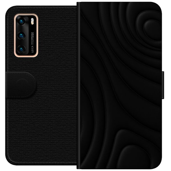 Huawei P40 Tegnebogsetui Sorte Bølger