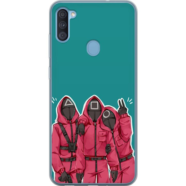 Samsung Galaxy A11 Läpinäkyvä kuori Squid Game Hahmot Graafinen Suunnittelu Sarjakuvasarjan Hahmot Suosittu TV-Teema Aasialainen Tyyli Jännittäv