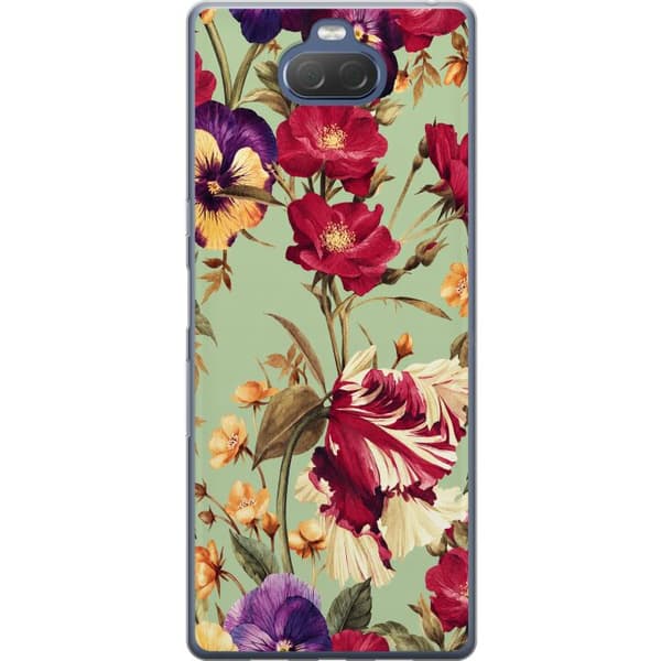 Kompatibel Mobilcover til Sony Xperia 10 Plus Grøn blomsterdrøm grøn