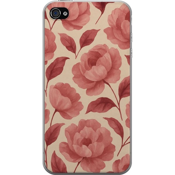 Apple iPhone 4s Genomskinligt Skal Rose Bloom