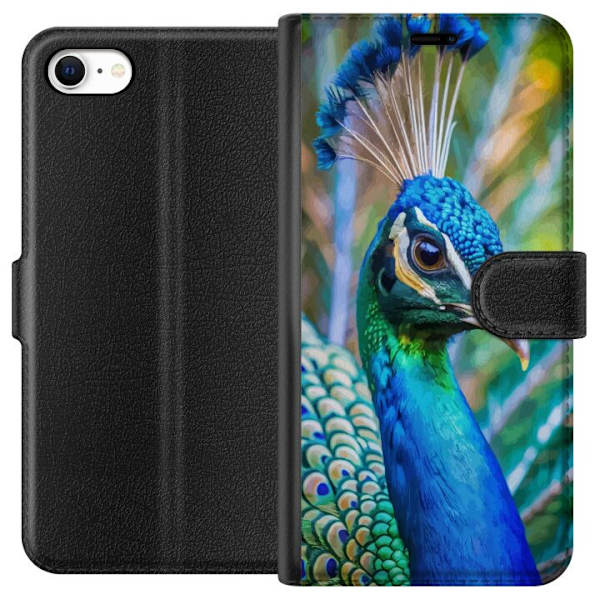 Apple iPhone 6 Lompakkokotelo Pavun Sulat Värikäs Design Lintuaihe Eksoottinen Graafinen Suunnittelu Luonto Ylellinen Koristelu
