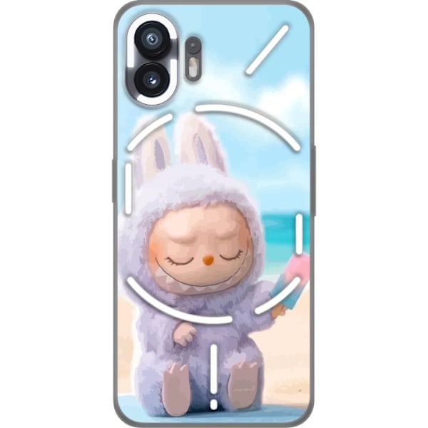 Nothing Phone (2) Genomskinligt Skal Labubu Pink Mood – Rosa monsterdesign