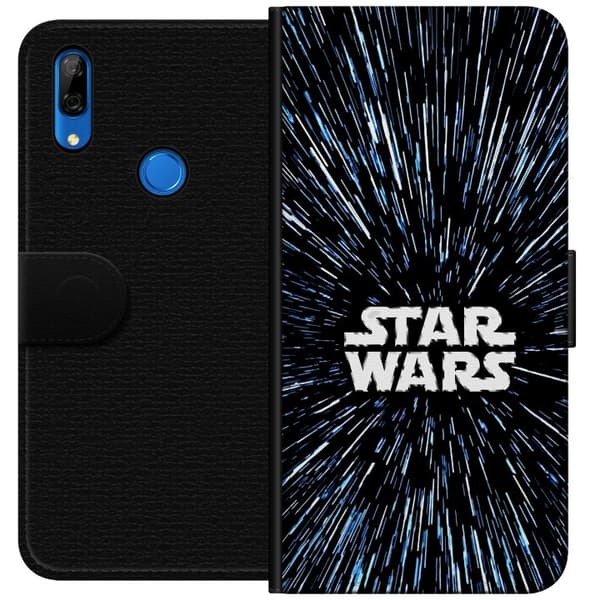 Kompatibel Tegnebogsetui til Huawei P Smart Z Star Wars-logo med hyperspace-stjerner i ikonisk sci-fi-design sort