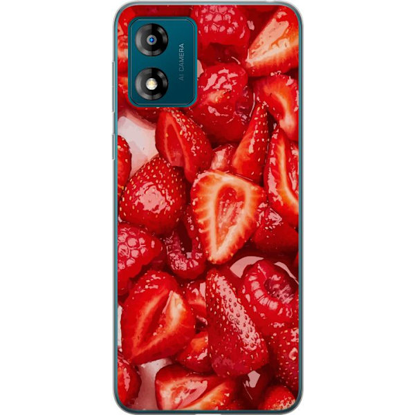 Motorola Moto E13 Gjennomsiktig deksel Jordbærmønster - søt