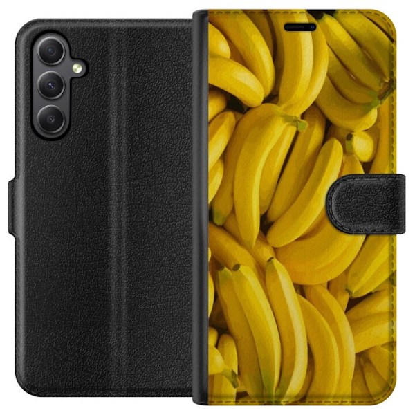 Samsung Galaxy A24 4G Plånboksfodral Banana Pattern – lekfullt mönster med gula bananer