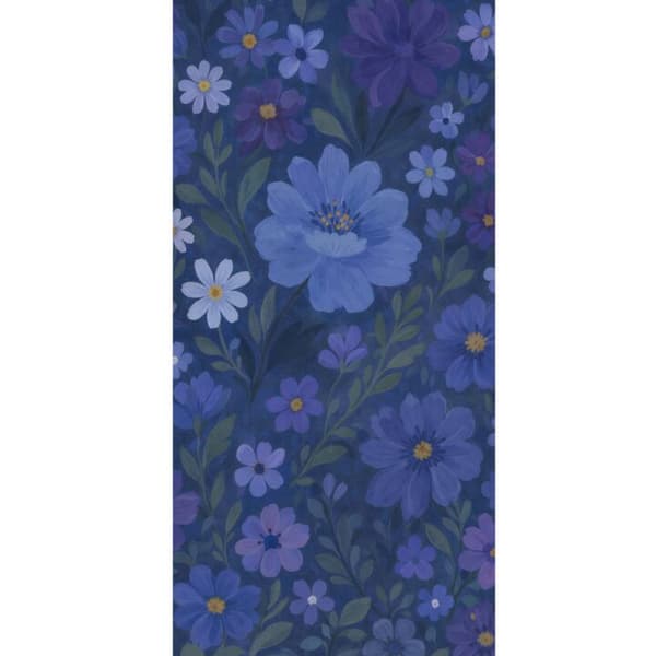 Kompatibelt Lommeboketui til Apple iPhone 13 Pro Midnattsblomster i en dypblå, drømmende sommerkveld
