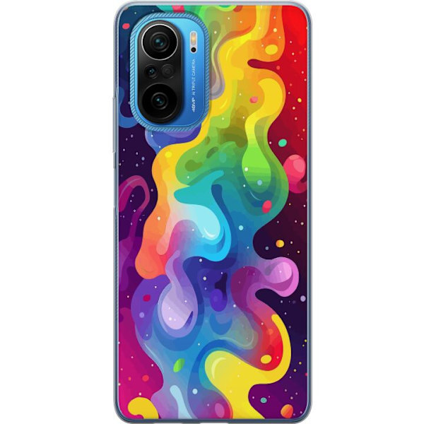 Xiaomi Poco F3 Gennemsigtig cover Farvesplask Abstrakt Kunst Design Farverigt Mønster Moderne Populær Vægkunst Grafisk Trend