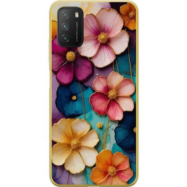 Xiaomi Poco M3  Gjennomsiktig deksel Blomster Farger