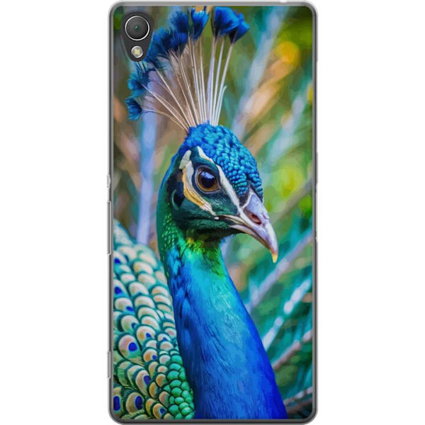 Sony Xperia Z3 Läpinäkyvä kuori Pavun Sulat Värikäs Design Lintuaihe Eksoottinen Graafinen Suunnittelu Luonto Ylellinen Koristelu