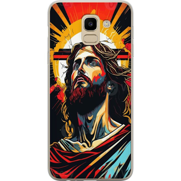 Samsung Galaxy J6 Läpinäkyvä kuori Jeesus ja Kortti - uskon