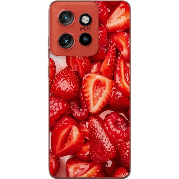 Motorola Edge 50 Neo Genomskinligt Skal Jordgubbsmönster – sött motiv med sommarkänsla