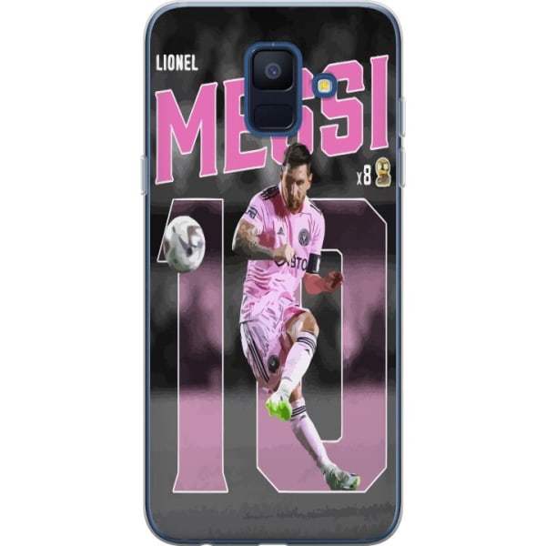 Samsung Galaxy A6 (2018) Genomskinligt Skal Lionel Messi - Ros