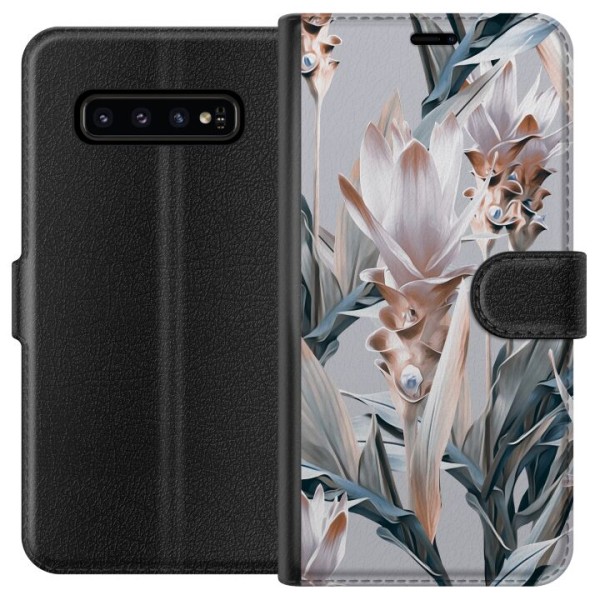 Samsung Galaxy S10 Tegnebogsetui Blomst