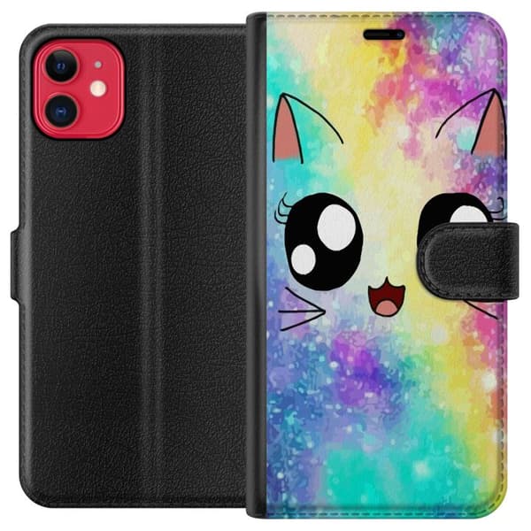 Kompatibel Tegnebogsetui til Apple iPhone 11 Sød Kat Galaxy