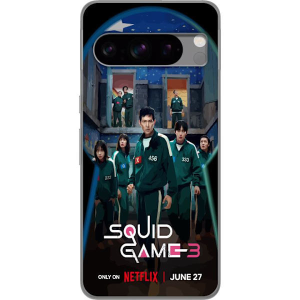 Google Pixel 8 Pro Läpinäkyvä kuori Squid Game Kausi 3 TV-sarjan hahmot Suositut TV-sarja Motiivit Ikoni Jännitys Draama Aasialainen suunnittelu T