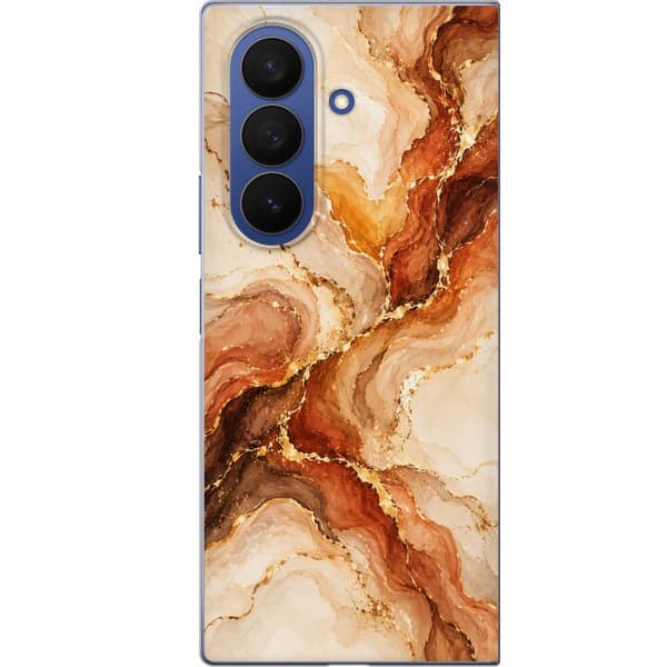 Kompatibelt Mobilskal till Samsung Galaxy Z Fold7 Höstagat beige