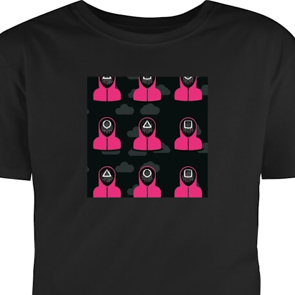 Barn-T-shirt | Bekväm T-shirt för Barn Squid Game svart 12-13 År