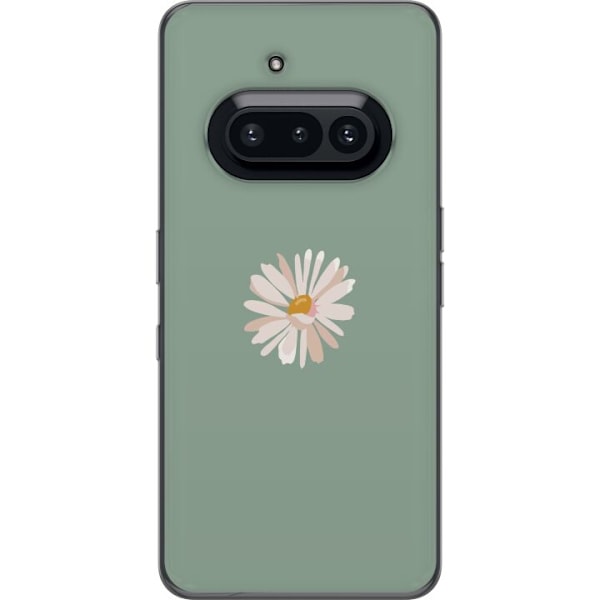 Nothing Phone (3a) Läpinäkyvä kuori Vihreä Minimalikukka -
