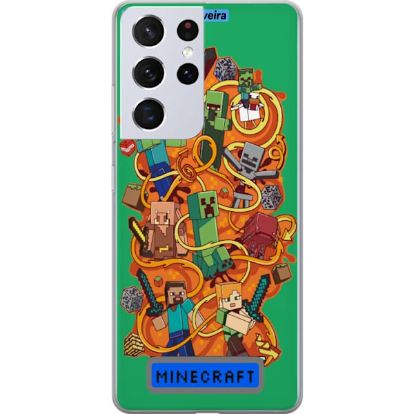 Samsung Galaxy S21 Ultra 5G Läpinäkyvä kuori Minecraft