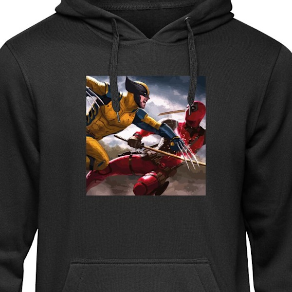 Barn-Hoodie | Mjuk Huvtröja för Barn Wolverine Deadpool svart 5-6 År