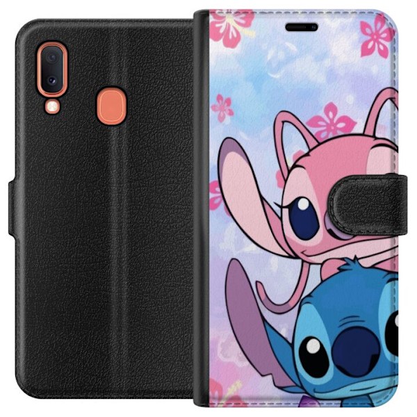 Samsung Galaxy A20e Lompakkokotelo Stitch & Angel