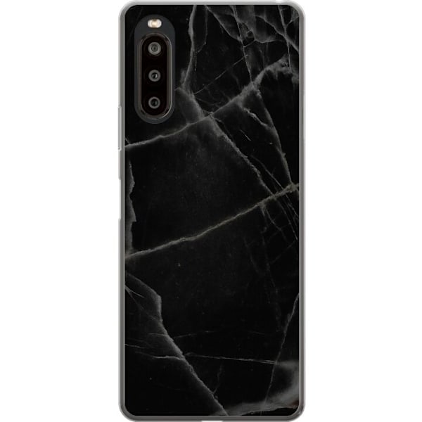 Sony Xperia 10 II Gennemsigtig cover Sort marmor