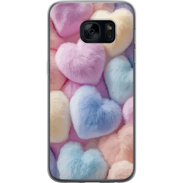 Samsung Galaxy S7 Genomskinligt Skal Hjärtan Kärlek Grafisk Design Romantiskt Motiv Populärt Symbol Grafiskt Mönster Dekoration