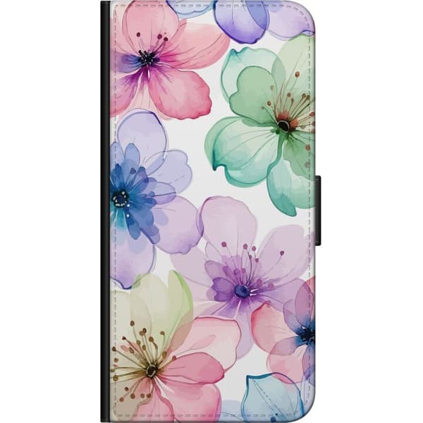 Kompatibel Tegnebogsetui til Huawei P Smart Z Akvarelblomster i bløde pastelfarver