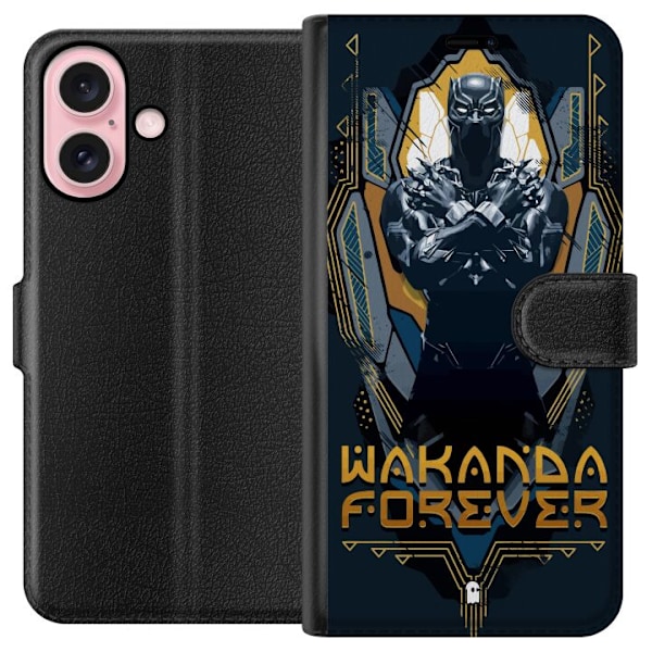 Apple iPhone 16 Tegnebogsetui Black Panther: Wakanda Forever