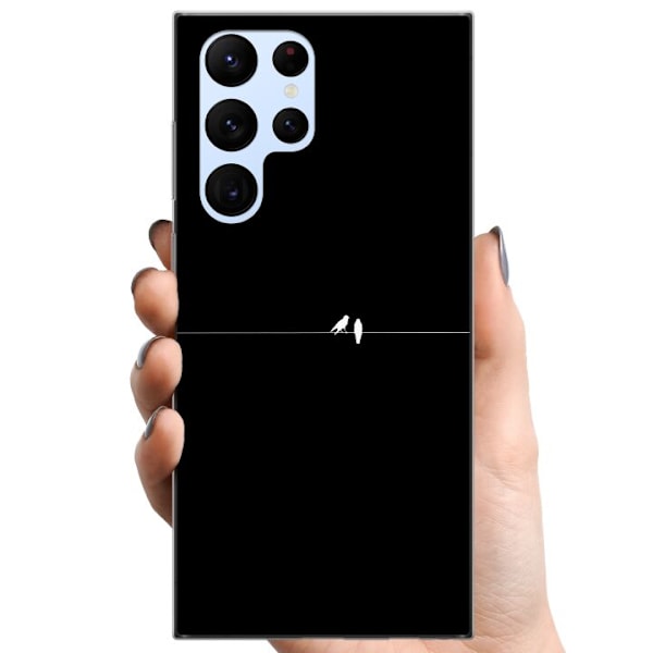 Samsung Galaxy S22 Ultra 5G TPU Mobilcover Minimalistiske fugle sort