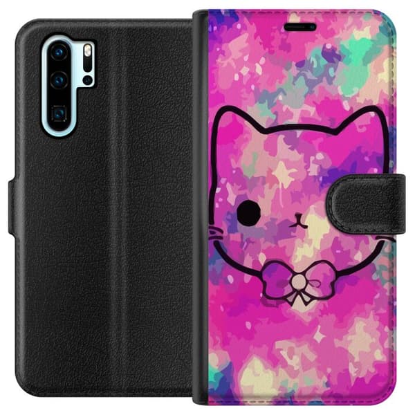 Kompatibelt Lommeboketui til Huawei P30 Pro Katt