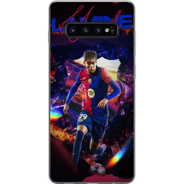 Samsung Galaxy S10 Genomskinligt Skal Yamal Rising Talent FC Barcelona Spelare Ung Fotbollsstjärna Populärt Motiv Sport Spanien Talent