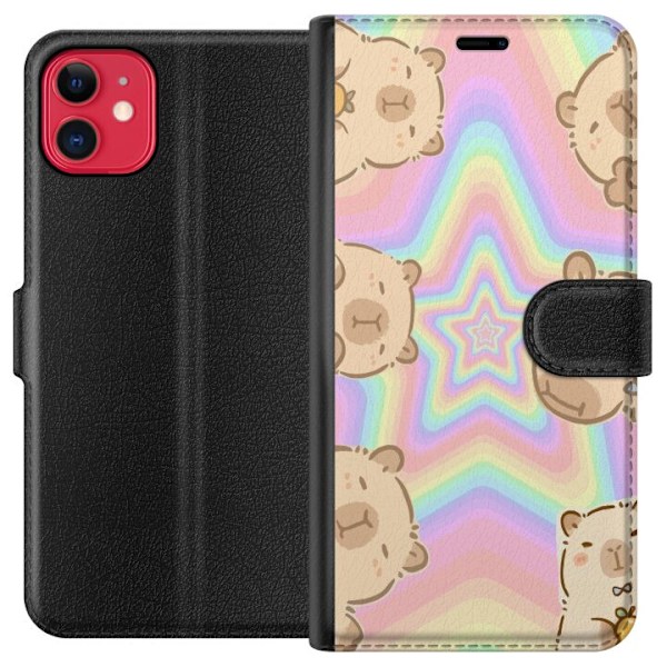 Apple iPhone 11 Lompakkokotelo Kawaii Capybara Galaxy Söpö A